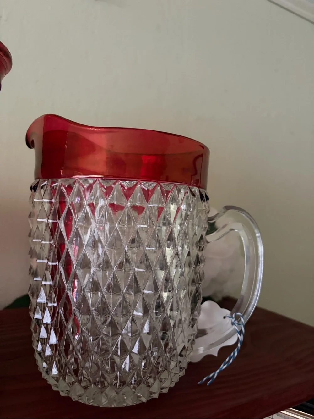 Ruby Red Hobnail Glass Vase - Decorative Home Accent